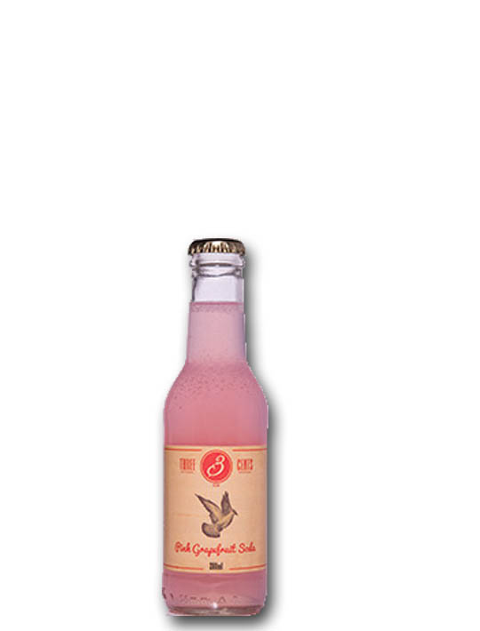 THREE CENTS PINK GRAPEFRUIT SODA 24X200ML Cava365.gr